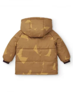 Abrigo acolchado para niño en marrón con estampado de "Hero" colección Super Natural