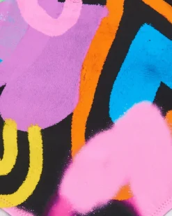 Bañador para niña en negro con estampado abstracto