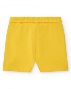 Bermuda amarilla para niño con cordón ajustable y bolsillos