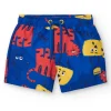 Bermuda de baño para niño en azul con animales y cintura ajustable