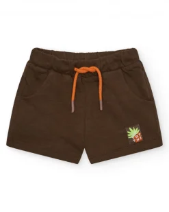 Bermuda marrón para niño con cintura elástica