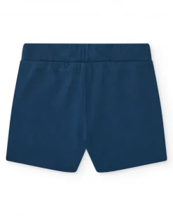 Bermuda para niño en azul con cintura ajustable y estampado