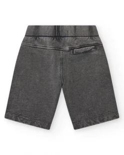 Bermuda para niño en gris con bolsillos y cintura elástica