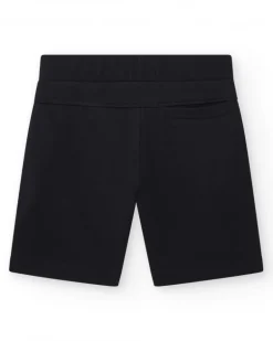 Bermuda para niño en negro con bolsillo lateral y cordón de ajuste