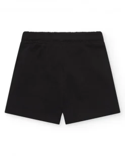 Bermuda para niño en negro con cordón blanco ajustable