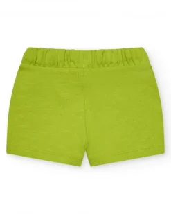 Bermuda verde para niño con bolsillos y cordón ajustable