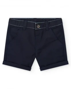 Bermudas azul marino para niño con dobladillo enrollado