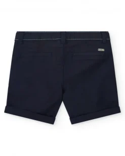 Bermudas azul marino para niño con dobladillo enrollado