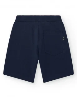 Bermudas para niño color azul marino con cintura ajustable y bolsillos