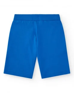 Bermudas para niño color azul con cintura ajustable y bolsillos
