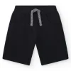 Bermudas para niño color negro con cintura ajustable y bolsillos
