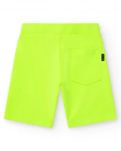 Bermudas para niño en amarillo con cintura ajustable y bolsillos
