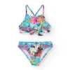Bikini multicolor para niña con estampado tropical