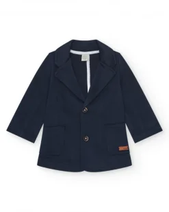Blazer azul marino para niño con cierre de dos botones