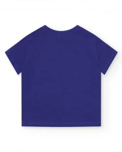 Camiseta azul para niño con coco y texto "Coconut Milk Shake"