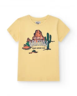 Camiseta de manga corta para niño en amarillo con estampado de Arizona