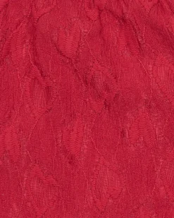 Camiseta de manga corta para niña en rojo con escote y mangas abullonadas