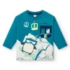 Camiseta de manga larga con estampado de pingüino snowboarder para niño de la colección Freezy