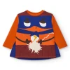 Camiseta de manga larga para niño en naranja con estampado de superhéroe colección Super Natural