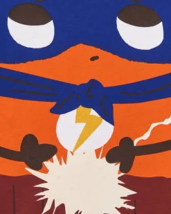 Camiseta de manga larga para niño en naranja con estampado de superhéroe colección Super Natural