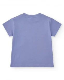 Camiseta lila para niño con dinosaurio y texto "This is my wild side"