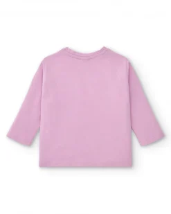 Camiseta manga larga rosa con corazones para niña colección Cyber Dino
