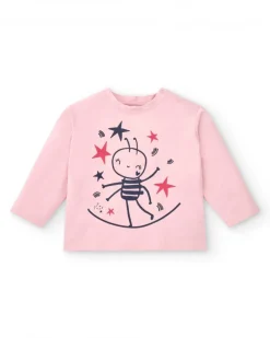 Camiseta niña en color rosa con diseño de estrellas colección Amazing