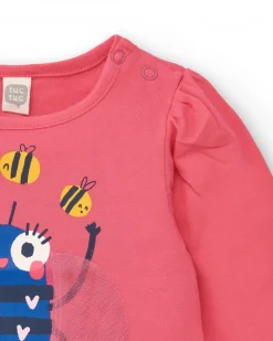 Camiseta niña en fucsia con estampado de abeja colección Amazing