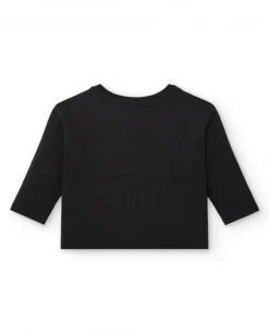 Camiseta niño en negro con estampado londinense colección Cartoon Calling