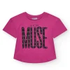Camiseta par aniña en rosa de manga corta y mensaje frontal