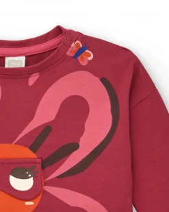 Camiseta para niña en rojo con estampado de superhéroe colección Super Natural