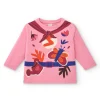 Camiseta para niña en rosa con estampado de superhéroe colección Super Flower