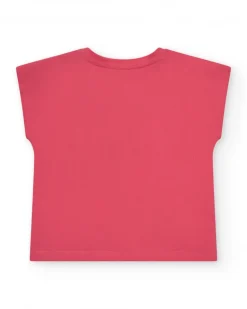 Camiseta para niña en rosa con pez y detalles marinos