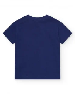 Camiseta para niño en azul con frase "Having a Great Time"