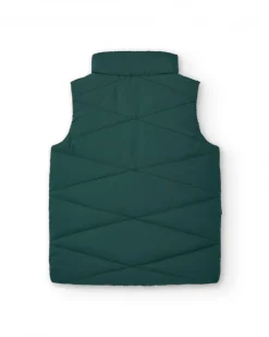 Chaleco reversible para niño en verde con detalles en amarillo neón colección Soulvivor
