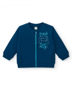 Chaqueta azul marino con estampado de Yeti para niño de la colección Freezy