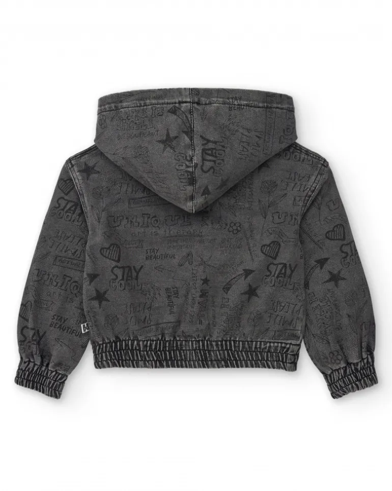 Chaqueta denim con capucha estampada colección Rebel Dreamers