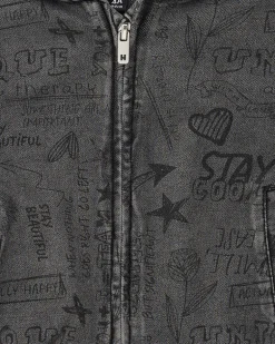 Chaqueta denim con capucha estampada colección Rebel Dreamers