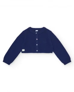 Chaqueta para niña en azul marino con botones de estrellas