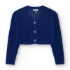 Chaqueta para niña en azul con botones decorativos