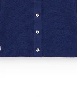 Chaqueta para niña en azul marino con botones de estrellas