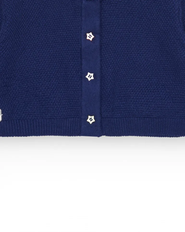 Chaqueta para niña en azul marino con botones de estrellas
