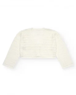 Chaqueta para niña en blanco con botones