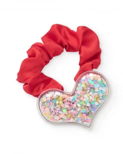 Coletero para niña en rojo con corazón de confeti