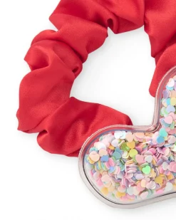 Coletero para niña en rojo con corazón de confeti