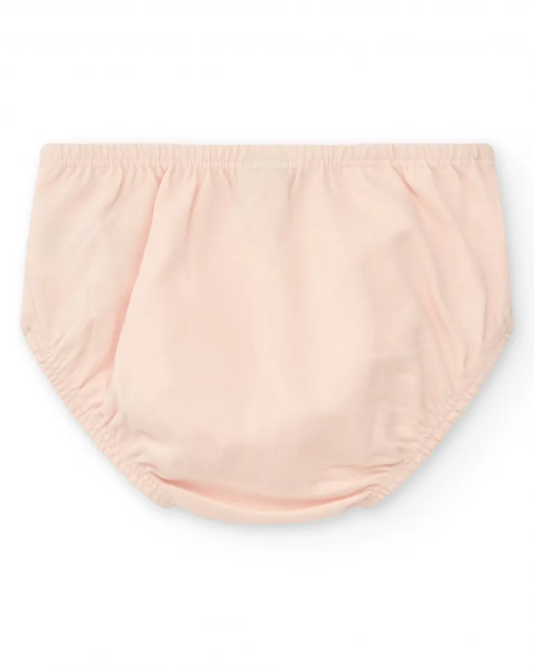 Conjunto blanco para niña con vestido de elefante y braguita tropical