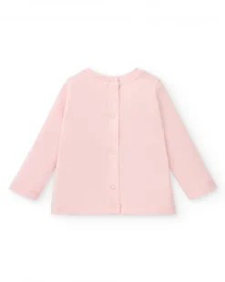 Conjunto de camiseta y falda con leggings para niña en rosa con estampado de erizo y flores