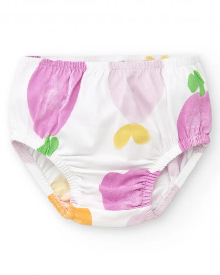Conjunto de punto para niña con vestido sin mangas de estampado