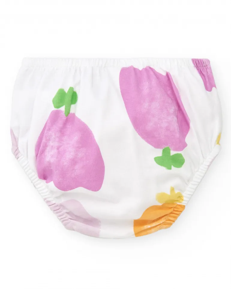 Conjunto de punto para niña con vestido sin mangas de estampado