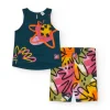 Conjunto para niña con camiseta de tirantes y leggings ciclistas